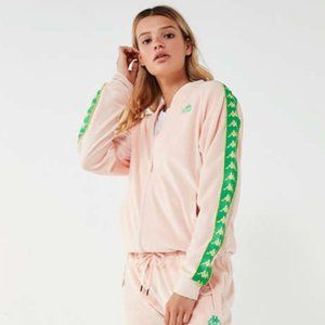 Kappa Mivvie Pink Velour Track Jacket Small